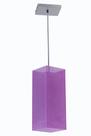 Pendente Quadrado Duplo Em Acrílico Rosa Purpurina Ornare