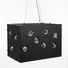Pendente Quadrado Preto com Cristais Decorativos