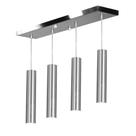 Pendente Quadruplo Tubo Cilindro Escovado 40Cm + Led 6k