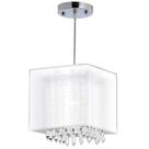 Pendente rammer 20cm quadrado e-27 1 lamp. max 60w prata