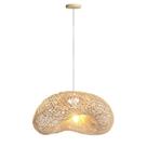 Pendente Rattan Em Fibra Natural Boho Bancada Sala E27 Nat70