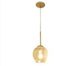 Pendente Ravelo champanhe com vidro champanhe 1XE27 DIAM 15X30 PDH1581CH - Studioluce