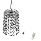 Pendente Redondo Clearcast Cristal Legitimo + Lâmpada 6000