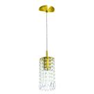 Pendente Redondo Clearcrillic Cristal Acrílico Dourado