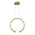 Pendente Redondo Dourado com Globo 35cm Led 20W 4000K Bivolt