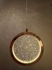 Pendente Redondo Dourado Cristal 15cm Led 9W 3200K Bivolt