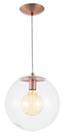Pendente Redondo Esfera 30cm Vidro Cristal 1 Lâmpada Madelustre