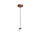 Pendente Redondo Esfera Cobre 15cm Vidro Leitoso