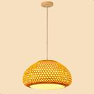 Pendente Redondo Luminária Teto Rustico Bambu Palha Natural