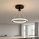 Pendente Redondo Minimalista, 19w, Luz 3 Cores Ajustável, Bivolt, LexLight