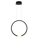 Pendente Redondo Preto com Globo 35cm Led 20W 4000K Bivolt