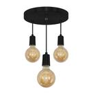 Pendente Redondo Triplo Tubo Gourmet Preto Pendente Redondo Triplo Tubo Gourmet Preto