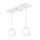 Pendente Retangular Duplo Branco Harmony Bolinha Vidro