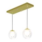 Pendente Retangular Duplo Dourado Harmony Bolinha Vidro Pendente Retangular Duplo Dourado Harmony Bolinha Vidro