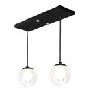 Pendente Retangular Duplo Preto Harmony Bolinha Vidro
