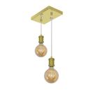 Pendente Retangular Duplo Tubo Gourmet Nordic Dourado