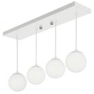 Pendente Retangular Quadruplo Branco Orby Bolinha Vidro