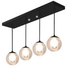 Pendente Retangular Quadruplo Preto Harmony Bolinha Ambar