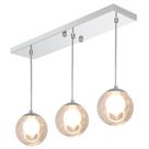 Pendente Retangular Triplo Escovado Harmony Bolinha Ambar
