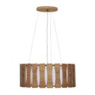 Pendente Ripado Redondo 60x60cm - 5 luzes E27 - Freijó (claro)