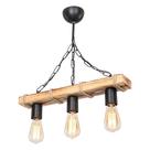 Pendente Rústico Tri Retangular 50cm 3E27 LA0023 Delis