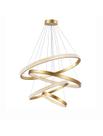 Pendente Saturno 4 anéis dourado 150W com 3 cores de luz