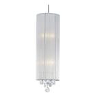 Pendente Silk Redondo Fio de Seda Prata com Cristais 18X50cm 2X E27 - Bella Iluminação - HU2089S