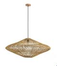 Pendente skylight sky-4045m ôtaki ø60cm rattan 3m d/cabo rattan e canopla de madeira e27