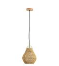 Pendente skylight sky-4049 ôtaki ø20cm rattan 3m d/cabo rattan e canopla de madeira 1xe27