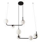 Pendente Stato Metal Preto com 8 globos de vidro leitoso p/ G9 St1898
