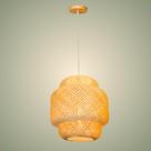 Pendente Teto Luminaria Madeira Bambu Sala Quarto Bali 40cm Pendente Teto Luminaria Madeira Bambu Sala Quarto Bali 40cm