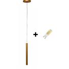 Pendente Teto Tubo G9 Cozinha Lavabo Dourado Fosco+ Lâmpada