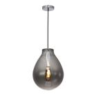 Pendente tommy ø30xh40cm fume e cromado