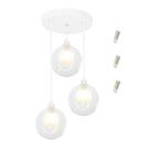 Pendente Triplo Harmony Bolinha Branco + Lampada G9 3000k