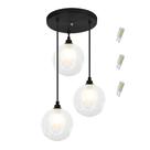Pendente Triplo Harmony Bolinha Preto + Lampada G9 3000k