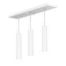 Pendente Triplo Tubo Cilindro Branco 40Cm + Led 6k Pendente Triplo Tubo Cilindro Branco 40Cm + Led 6k