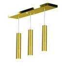 Pendente Triplo Tubo Cilindro Dourado 40Cm + Led 6k Pendente Triplo Tubo Cilindro Dourado 40Cm + Led 6k