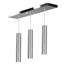 Pendente Triplo Tubo Cilindro Escovado 50Cm + Led 3k Pendente Triplo Tubo Cilindro Escovado 50Cm + Led 3k
