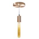 Pendente Tubo Cilindro Alumínio Cobre Escovado + Filamento Carbono T30 110V St458