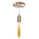 Pendente Tubo Cilindro Alumínio Cobre Escovado + Filamento Carbono T30 220V St458