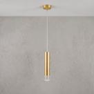 Pendente Tubo Moderno Luminária Bancada Sabre Cilindro Dourado