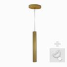 Pendente Tubo Palito 30cm - Ouro + Lampada Led 4w