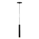 Pendente Tubo Palito 30cm - Preto com Anel Cobre
