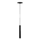 Pendente Tubo Palito 30cm - Preto com Anel Prata
