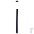 Pendente Tubo Preto 50cm Canopla 6cm LED Branco Quente Pendente Tubo Preto 50cm Canopla 6cm LED Branco Quente
