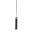 Pendente Tubo Preto e Dourado Old
