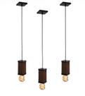 Pendente Vertical Madeira CAPELLA Cabo PP C/ Lampada 4W Ambar