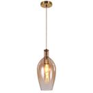 Pendente Vidro Âmbar 36cm 1E27 Pendente Vidro Âmbar 36cm 1E27