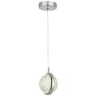 Pendente Vidro Esfera Cromado 9,5cm Led 7W 3200K Bivolt