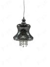 Pendente Vidro Fumê com Cristais 14,5cm PE-012/1.19 Mais Luz